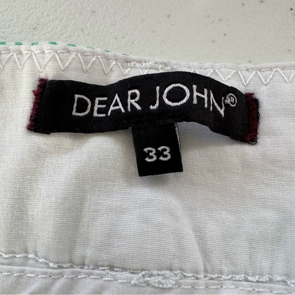 NWT Dear John Finnegan Printed Cuffed Shorts‎ Striped Green and White Size 33 - Picture 5 of 12